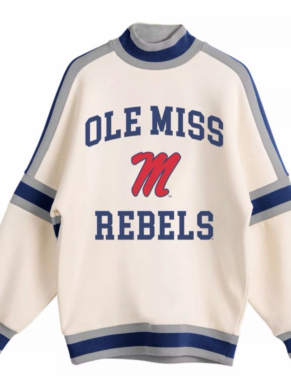 Gameday Couture Ole Miss Rebels Cream and Navy Logo Sweatshirt